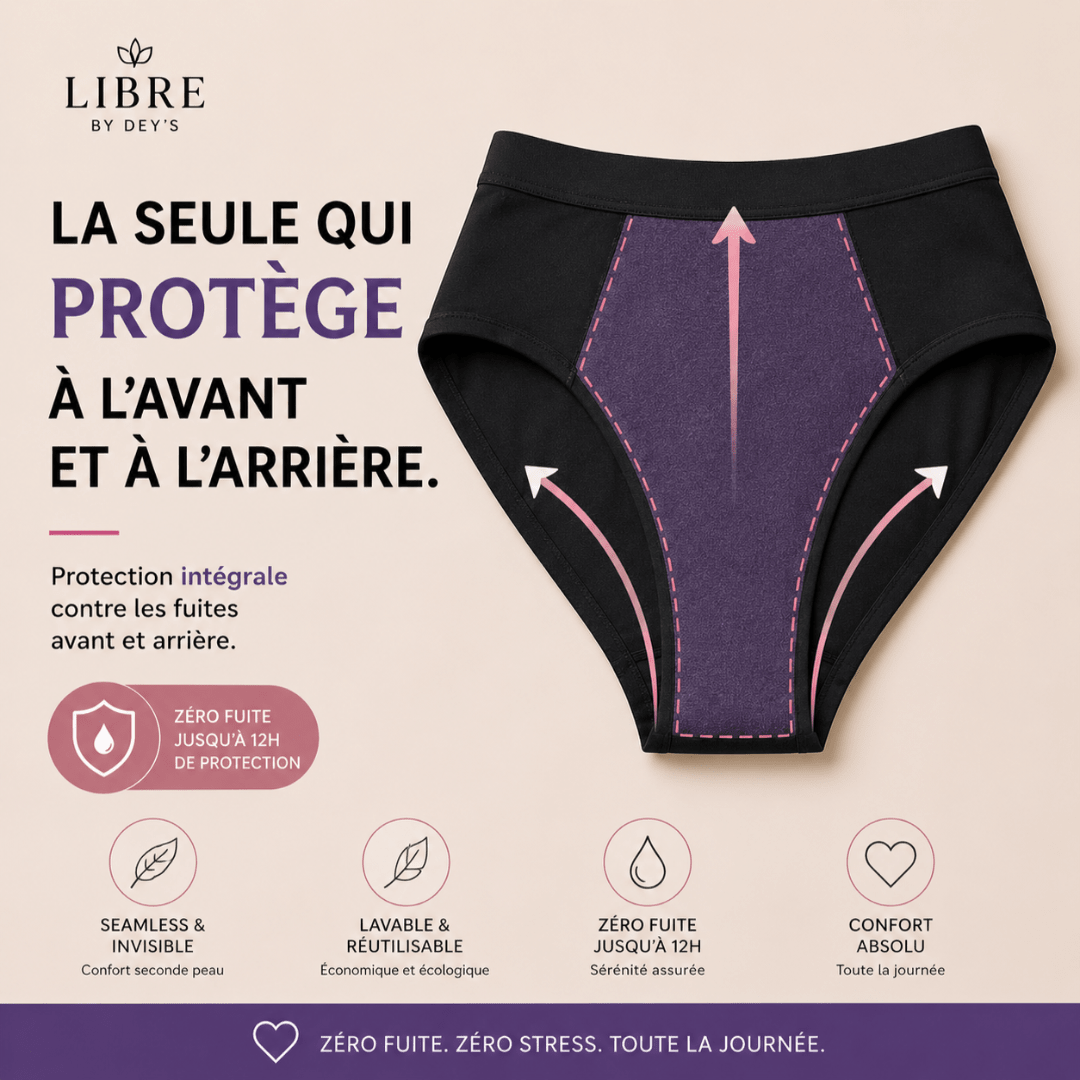 Culotte menstruelle- Sans trace- FLUX MOYEN A ABONDANT - Libre by deys