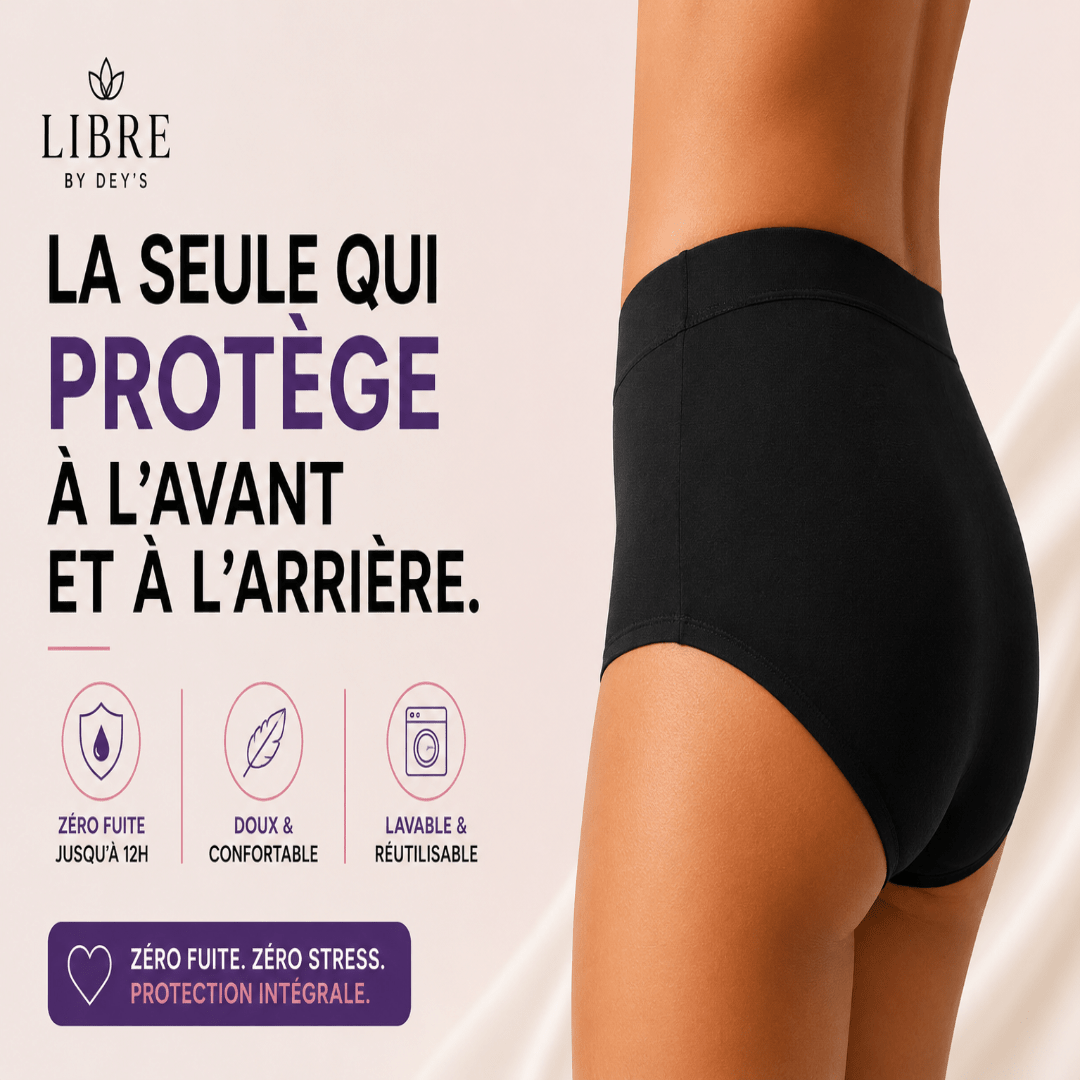 Culotte menstruelle- Sans trace- FLUX MOYEN A ABONDANT - Libre by deys